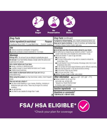 MiraLAX Gentle Constipation Relief Laxative Powder Stool Softener with PEG 3350 No Harsh Side Effects 1 Doctor & OBGYN Recommended Single Dose Mix-in Pax Travel Pack 24 Dose - Buy Online on GoSupps.com