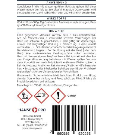 Hanseatic Pro Waterbed Conditioner - 4 x 250 ml | Ultimate Care & Protection for All Water Beds - Buy Online on GoSupps.com