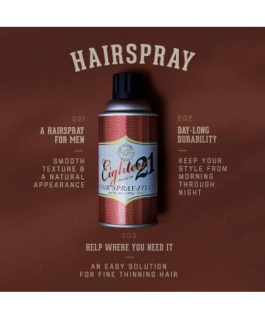 18.21 Man Made Premium Hair Spray for Men 10 oz. - All-Day Flexible Hold with Matte Finish & Sweet Tobacco Scent - Professional Non-Greasy Styling Hairspray for All Hair Types - Buy Online on GoSupps.com