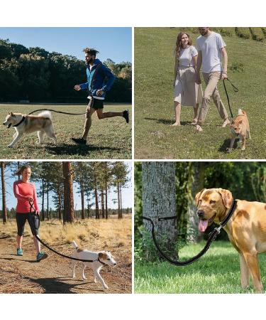 ETACCU Hands Free Dog Lead Waist Belt Leash with Reflective Stitching - Adjustable 9.8ft Double Lead for Running, Walking, Hiking - Black | Large Size 100lbs - Buy Online on GoSupps.com