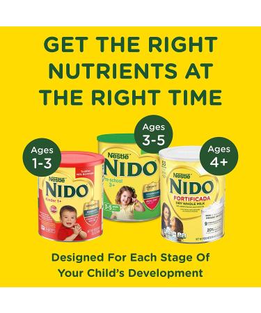 NIDO Fortificada Dry Whole Milk 56.4 oz Canister - 3.52 lb (Pack of 1) | High-Quality Milk Powder - Buy Online on GoSupps.com