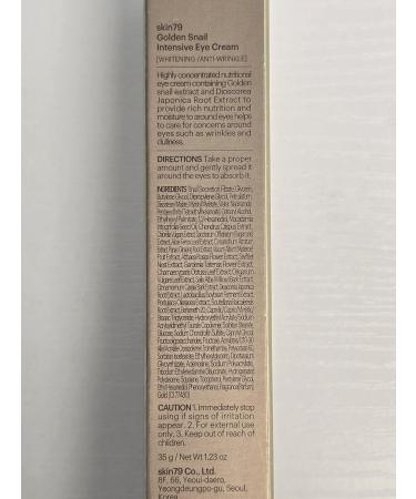SKIN79 Golden Snail Intensive Eye Cream | Concentrated Moisture Booster | Korean Skin Care for All Skin Types - Shop Internationally - Buy Online on GoSupps.com