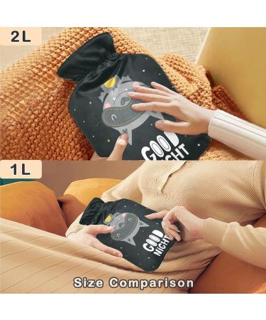 NAANLE Cartoon Bat Hot Water Bottle - 2L Transparent Heat Bottle for Bed & Foot Warmer | Pain Relief & Cold Therapy - Buy Online on GoSupps.com