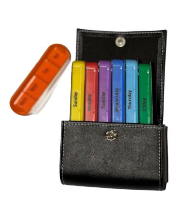 SONA Medicine Organizer and Storage Bag Empty Great for Travelling with Date Marks on storages 4 Times a Day Small AM/PM Weekly Pill Box 7 Day a Week Portable Bag for Holding Supplements
