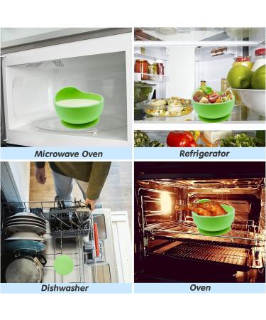 Hoseay Baby Feeding Bowls and Spoons Set | BPA-Free Silicone Toddler Weaning Kit with Suction Bowl | Easy Clean Children Tableware for Boys and Girls | Microwave & Dishwasher Safe - Green - Buy Online on GoSupps.com
