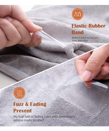 POPCHOSE Microfiber Hair Towel Wrap - Ultra Absorbent, Fast Drying Turban for Curly & Long Hair - 3 Pack (Grey, Pink, Purple) - No Frizz Solution - Buy Online on GoSupps.com