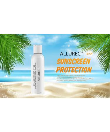 ALLUREC SPF 30 Solar Defender: High Protection Sunscreen Lotion for Face & Body - Waterproof, Unscented, Non-Greasy - For Women, Men, Kids & Sensitive Skin - Buy Online on GoSupps.com