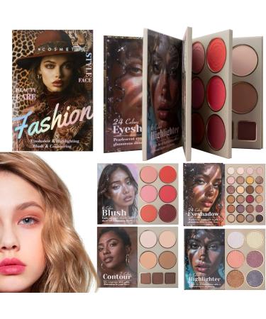Eyeshadow Palette - Flipbook Makeup Set with 43 Colors Matte and Shimmering Face Shades | Daily Beauty Style Blush Contour Travel Vanity Gift - Buy Online on GoSupps.com