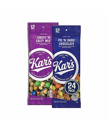 Kar's Nuts Trail Mix Variety Pack | Sweet & Salty, Peanut Butter & Dark Chocolate | Gluten-Free Snack, 24 Count - Buy Online on GoSupps.com