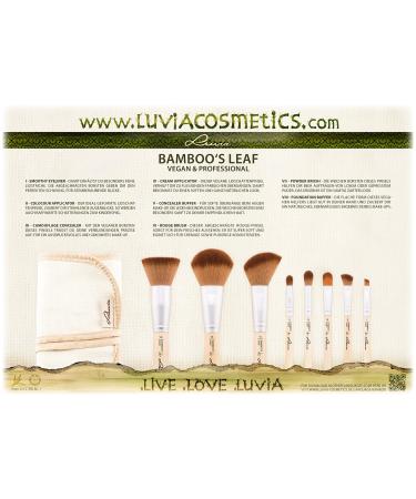 Luvia Cosmetics Bamboo Leaf Makeup Brush Set | 8 Sustainable Bamboo Brushes & Linen Storage Bag | Vegan & Allergy-Friendly - Buy Online on GoSupps.com