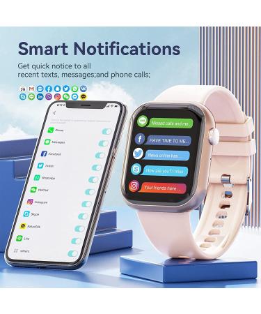 2023 Newest Smart Watch - Answer/Make Calls, Heart Rate Monitor, Fitness Tracker, Waterproof, Multiple Sports Modes - Pink - Buy Online on GoSupps.com