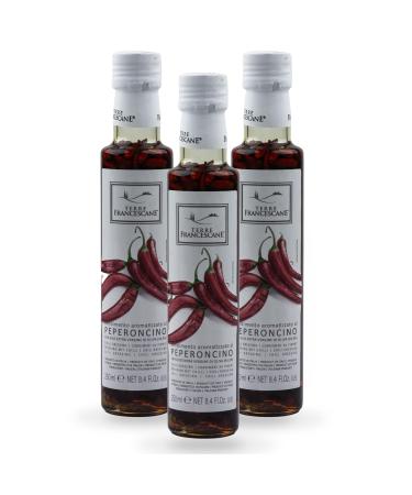 Terre Francescane Extra Virgin Chilli Oil with Whole Chilli Pepper, 3 x 250 ml