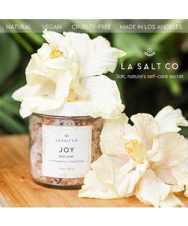 La Salt Co Joy Aromatherapy Bath Salt Soak | Pink Grapefruit & Ylang-Ylang Essential Oil | Energizing, Rejuvenating, Mood-Balancing | 16 oz - Buy Online on GoSupps.com