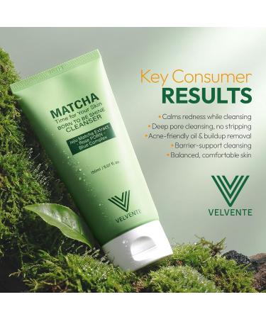 VELVENTE Matcha Gentle Pore Deep Foam Cleanser Green Tea Low-pH Pore Refining Soothing Face Wash Rose PDRN Hydrating Daily Facial Cleanser Sensitive Skin Friendly Korean Skincare(5.07 fl.oz.) - Buy Online on GoSupps.com