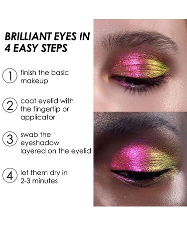 FOCALLURE Chameleon Cream Eyeshadow - Intense Color Shifting Eye Makeup - Metallic Shimmer, Long-Lasting Formula - Chit Chat #06 - Buy Online on GoSupps.com