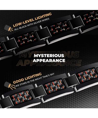 Meciam Magnetic Therapy Carbon Fiber Titanium Bracelet | Pain Relief for Arthritis | Adjustable Length | Red - Buy Online on GoSupps.com