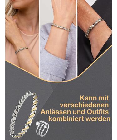 Jeracol Magnetic Hardship Women s Bracelet - Stainless Steel Therapeutic Ring for Pain Relief Adjustable Size Jewelry Gift Box | Arthritis Support & Wellness - Buy Online on GoSupps.com