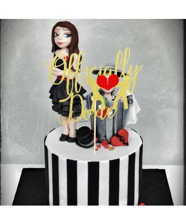 Arthsdite 1Pc Officially Done Cake Topper Divorce Cake Decoration Single Divorce Freedom Cake Topper for Broken Up Free at Last Bye Felicia Newly Unwed Party Decoration - Gold Glitter - Buy Online on GoSupps.com