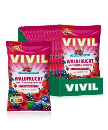 Vivil Waldfrucht with 8 vitamins 15 bags multivitamin candies with forest fruit taste sugar -free & vegan 15 x 120g forest fruit 15 bags - Buy Online on GoSupps.com