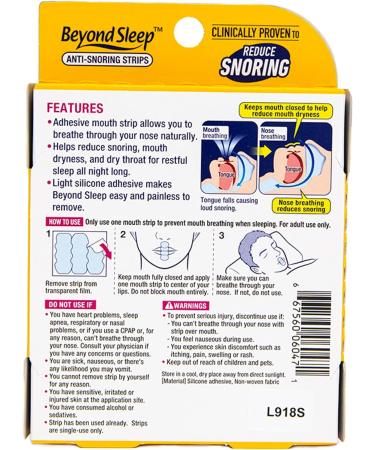 Beyond Sleep Anti-Snoring Strips - 21 Count | Stop Snoring Naturally - Buy Online on GoSupps.com