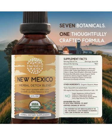 HerbEra New Mexico Herbal Detox Blend - USDA Organic Extract Made in USA | Immune & Liver Support Liquid Drops | Dandelion Root Ginger Milk Thistle Rhodiola Cordyceps | 2 fl oz - Buy Online on GoSupps.com