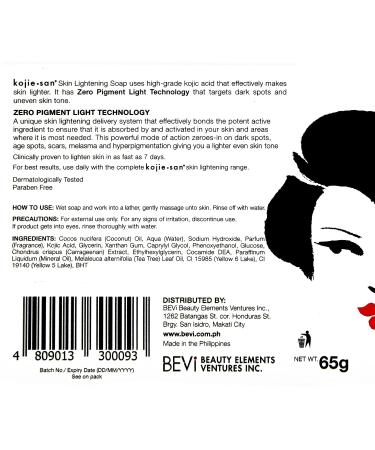 Kojie San Skin Brightening Soap - Original Kojic Acid for Dark Spots - 3 Bars 65g with Coconut & Tea Tree Oil - Buy Online on GoSupps.com