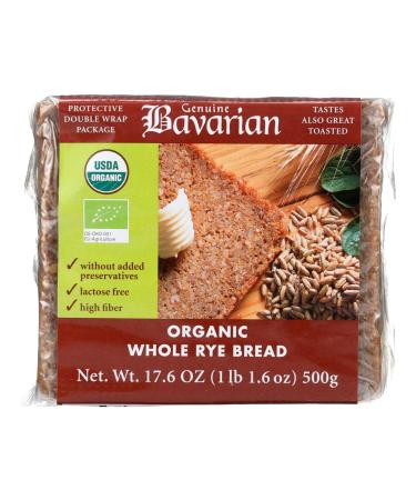 Genuine Bavarian Organic Whole Rye Bread, 17.6 Ounce - 6 per case.6