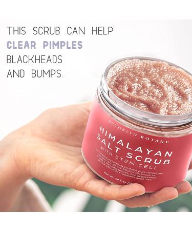 Brooklyn Botany Himalayan Salt & Stem Cell Body Scrub - Moisturizing Exfoliating Scrub for Body, Face, Hands, Feet - Fights Stretch Marks, Fine Lines, Wrinkles - Great Gifts - 10.5 oz - Buy Online on GoSupps.com