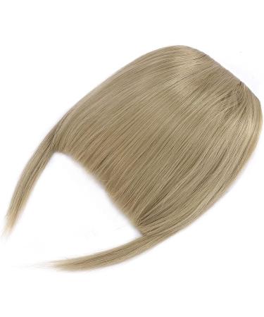 Clip In Bangs Hair Extensions - Ash Blonde Front Full Neat Bangs Fringe - Thick Straight Hairpiece for Women - Buy Online on GoSupps.com