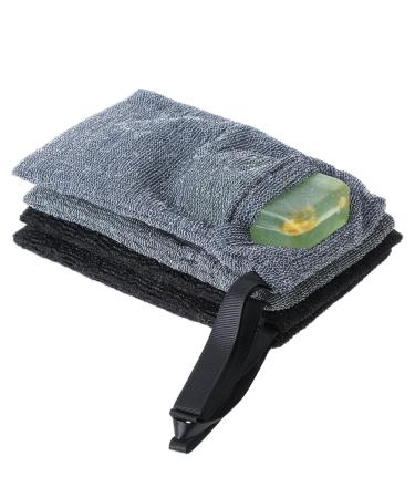 Lot de 4 sacs savon exfoliant double couche en maille paisse en mousse paisse ponge exfoliante pour le corps pour les bains et les douches