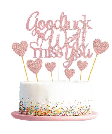 Elicola We Will Miss You Good Luck Cake Toppers Glitter We Will Miss You Cake Topper for Job Change Retirement Graduation Party Cake Decorations - Buy Online on GoSupps.com