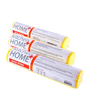 Kitchen + Home Sponge Mop Head Refill - Set of 3 Super Absorbent and Durable PVA Roller Mop Head Refill
