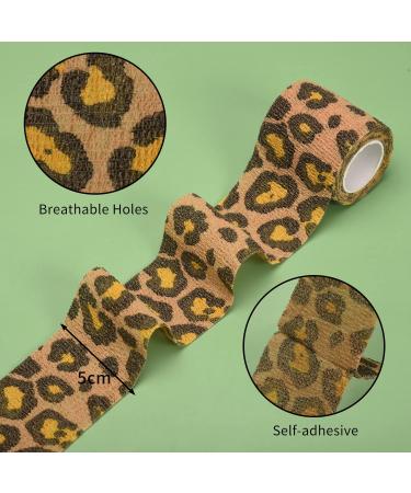 Buy 12 Rolls Animal Print Self Adhesive Bandage Wraps - Leopard Cow Zebra Tiger - Cohesive Tape for Ankle & Wrist Support - Perfect for Swelling & Sprains - Buy Online on GoSupps.com