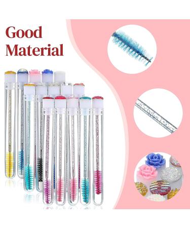 60 Pc Disposable Mascara Wand Set - 30 Diamond Empty Tubes & 30 Crystal Eyelash Brushes for Lash Extension - Makeup Tool Kit - Buy Online on GoSupps.com