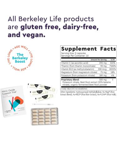 Berkeley Life Professional Nitric Oxide Booster & Test Strips - 20 Day Supply - International Shipping Available - Buy Online on GoSupps.com