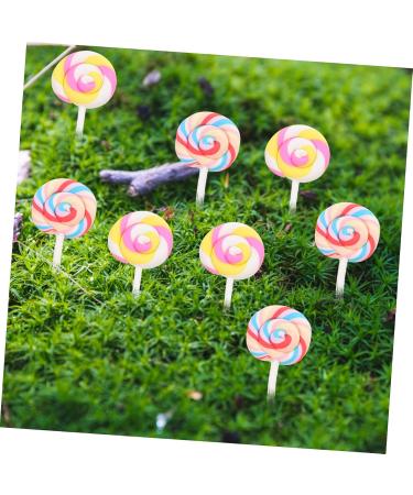 Levemolo 20 Pcs Rainbow Swirl Shape Lollipops Miniature Home Decorations for Fairy Tale Decoration Random Style - Buy Online on GoSupps.com