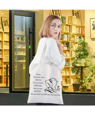 LEVLO Beauty Story Zippered Cosmetic Bag - Inspirational 'You Are Braver Stronger Smarter' Tote for Beauty Enthusiasts - International Shipping Available - Buy Online on GoSupps.com