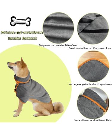 Buy Virtue Yun Dog Bathrobe - Microfiber Fast-Drying Towel for All Dog Sizes | Absorbent & Velcro Fastener | International Shipping - Buy Online on GoSupps.com