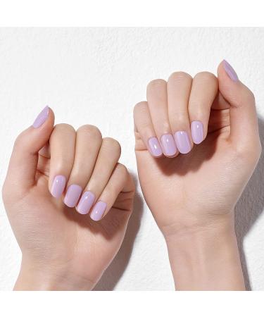 Dashing Diva Glaze Nail Strips - Creamy Lilac | Long Lasting & Chip Resistant Gel Nail Wraps | LED Lamp Compatible | 34 Salon Quality Light Purple Strips - Buy Online on GoSupps.com