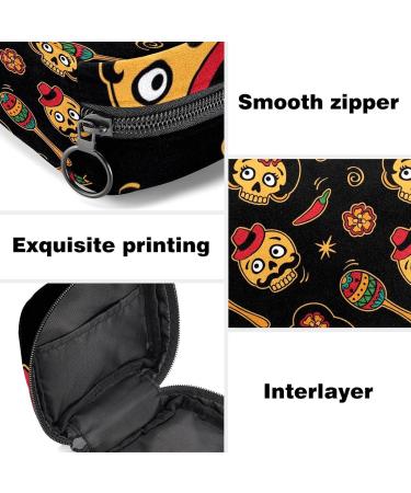 Sugar Skulls Menstrual Pad & Cup Storage Bag - Portable Zipper Pouch for Teens & Women - Buy Online on GoSupps.com