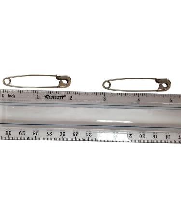 Extra Large 2 Silver Safety Pins - Heavy Duty Rust Resistant - 100 Bulk Safety Pins for Diapers, Laundry, Hijab | NiftyPlaza - Buy Online on GoSupps.com