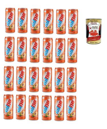 Italian Gourmet E.R. Lot de 24 bo tes de th glac Ferrero Peach The' Pesca 330 ml Estathe tea the rafra chissant + Polpa Italian Gourmet polpa 400 g