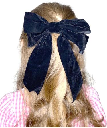 Generic Set of 2 Hair Bow Clips in Black Velvet Set of Clips for Girls Boys and Adults - Buy Online on GoSupps.com