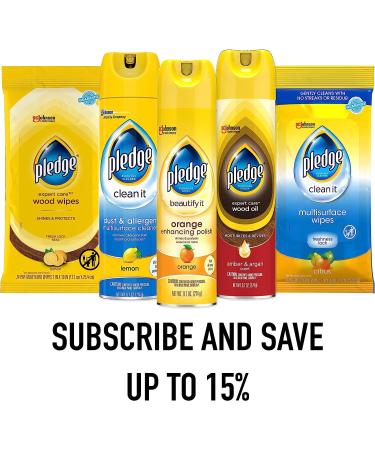 Pledge Beautify It Lemon Enhancing Wipes - 144 Total Wipes for Dusting, Cleaning, and Shining Wood, Stainless Steel, and More - 24 ct Pack of 6 - Buy Online on GoSupps.com
