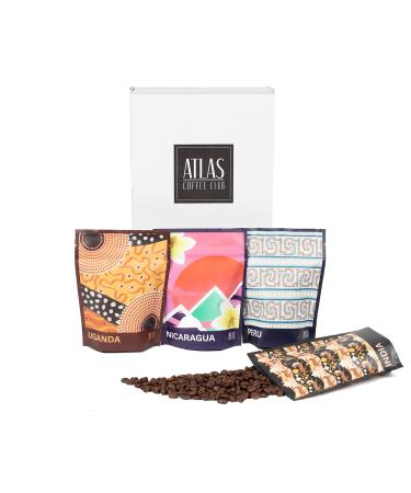 Atlas Coffee Club World of Coffee Sampler | Gourmet Coffee Gift Set | 4-Pack Variety Box of the Worlds Best Single Origin Coffees | Whole Bean