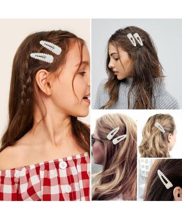 Elegant Pearl Hair Clips - Set of 2 Handmade Gold Snap Barrettes for Women & Girls - Ideal for Parties, Weddings, and Daily Styling - Durable Metal Alloy Hairpins - Buy Online on GoSupps.com