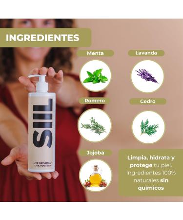  SIIL SIIL Natural Body Wash 500ml | Cleansing & Hydrating for Sensitive Skin | Unisex | Paraben & Sulfate Free | With Jojoba Cedar & Rosemary Essential Oils | Daily Body Care - Buy Online on GoSupps.com