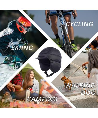 Tofern Winter Down Bomber Hat with Ear Flaps | Unisex Trapper Ushanka Aviator Cap Black Large - Buy Online on GoSupps.com