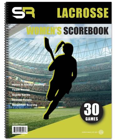 Score It Right Lacrosse Scorebook  24-Player Womens Score Keeping Book for 30 Games  Spiral Bound Lacrosse Scorebook with Simplified Scoring Instructions  9.25 x 12-inch Scorebook Hardcover