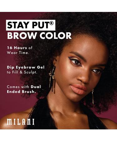 Milani Stay Put Brow Color - Dark Brown (0.09 oz) Vegan & Cruelty-Free 2 Pc Set - Buy Online on GoSupps.com